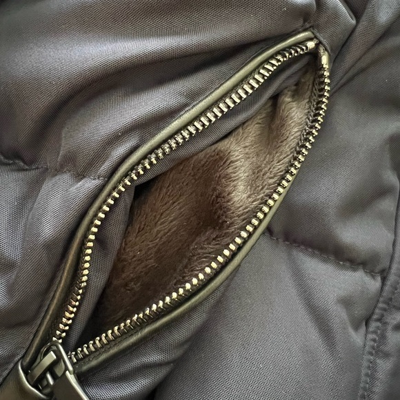 NWT Vince Camuto Quilted Down Fill Bomber Coat with Faux Fur Navy Black XL Women - Picture 11 of 16